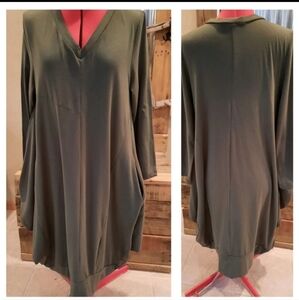 Olive knit Dress M cocoon lightweight XADOO